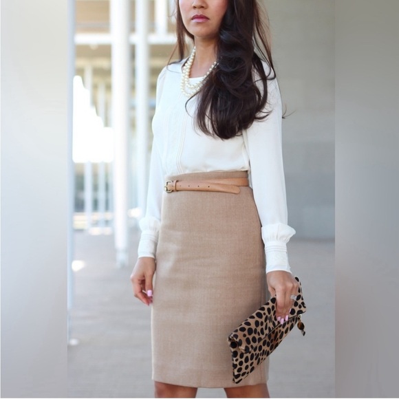 J. Crew Dresses & Skirts - J.Crew No. 2 Pencil Wool Skirt- Camel ✨